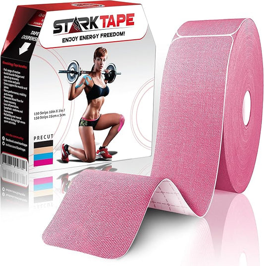 Original Kinesiology Athletic Tape. Professional Sports Tape for Ankle Wrist Knee Shoulder Muscles Joints. Latex Free, Waterproof, Stretchy, and Gentle on Skin. Up to 115 ft/Roll