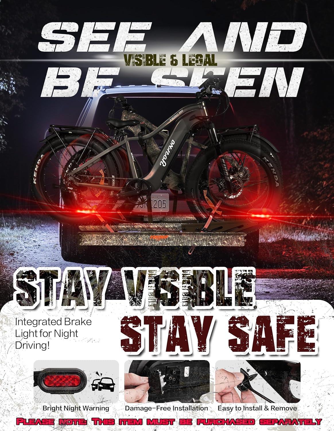 Young Bike Rack Hitch Mount for 2 E-Bikes, Fat Tire, Electric Bike Rack, Car, SUV, Truck, RV, Platform Carrier, 200lbs Capacity, Foldable, Anti-Wobble, Bike Holder, Cargo Rack, 2" Receiver, Camo