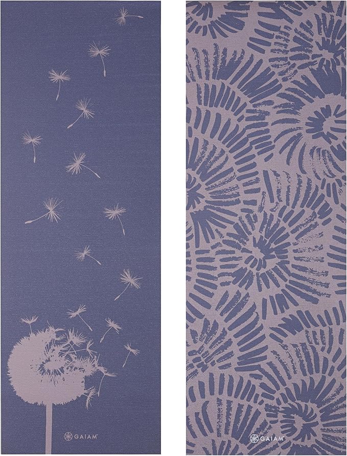Gaiam Yoga Mat - Premium 6mm Print Reversible Extra Thick Non Slip Exercise & Fitness Mat for All Types of Yoga, Pilates & Floor Workouts (68" x 24" x 6mm Thick)