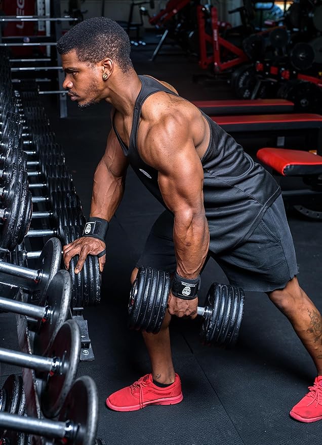 Wrist Wraps Weightlifting - Stiff Heavy Duty 18 inch Wraps With Thick Thumb Loop For Powerlifting, Bodybuilding, Cross Training, & Heavy Presses