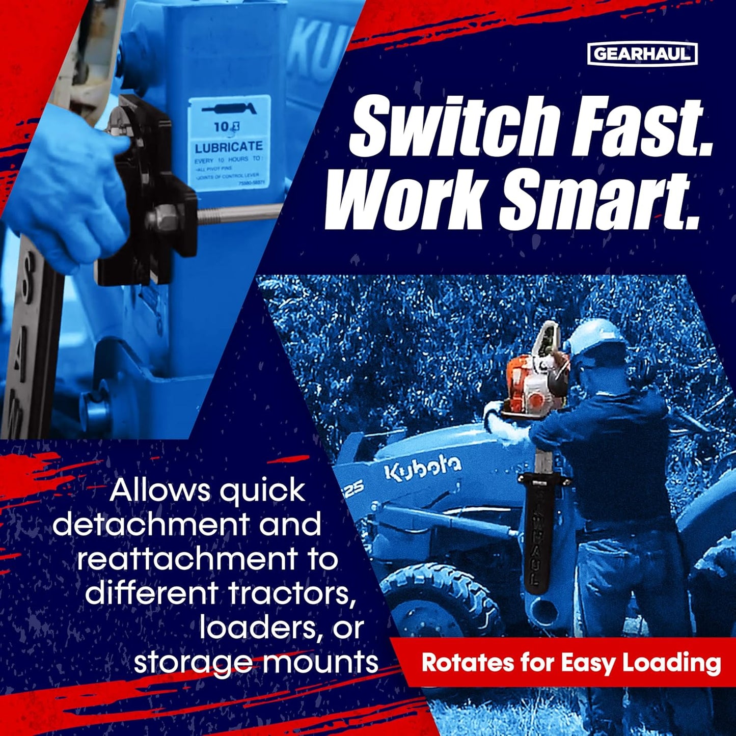 SawHaul Snap-Lok Universal Chainsaw Carrier Kit for Tractors and Skid Steers – 28 Inch Black Scabbard with Rotating Mount – Compatible with All Chainsaw Brands – Made in USA