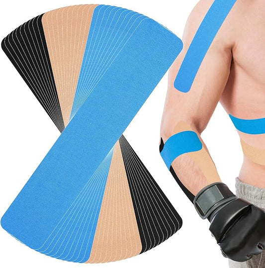 Waterproof Breathable Athletic Elastic Sports & Weightlifting Tape, Injury Recovery-Muscle Strain Relief & Joint Support(3 Colors Mixed) (I-Shaped)