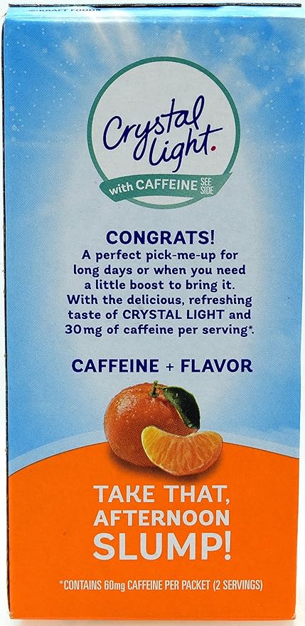 Crystal Light On The Go Citrus With Caffeine Drink Mix, 10-Packet Box (Pack of 15)
