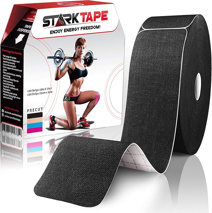 Original Kinesiology Athletic Tape. Professional Sports Tape for Ankle Wrist Knee Shoulder Muscles Joints. Latex Free, Waterproof, Stretchy, and Gentle on Skin. Up to 115 ft/Roll