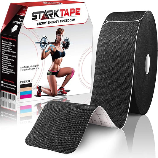 Original Kinesiology Athletic Tape. Professional Sports Tape for Ankle Wrist Knee Shoulder Muscles Joints. Latex Free, Waterproof, Stretchy, and Gentle on Skin. Up to 115 ft/Roll