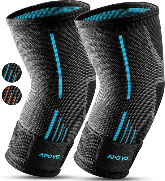 APOYO Elbow Brace for Tendonitis and Tennis Elbow, (Pair) Compression Sleeve for Arthritis, Workouts, Reduce Joint Pain During Fitness Activity (X-Large)