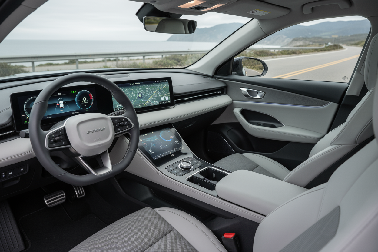 real photo of car interior